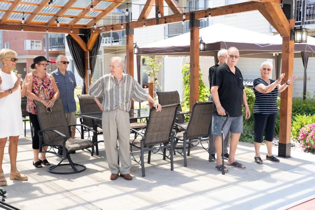 Terrasses avec gazebo et balançoires